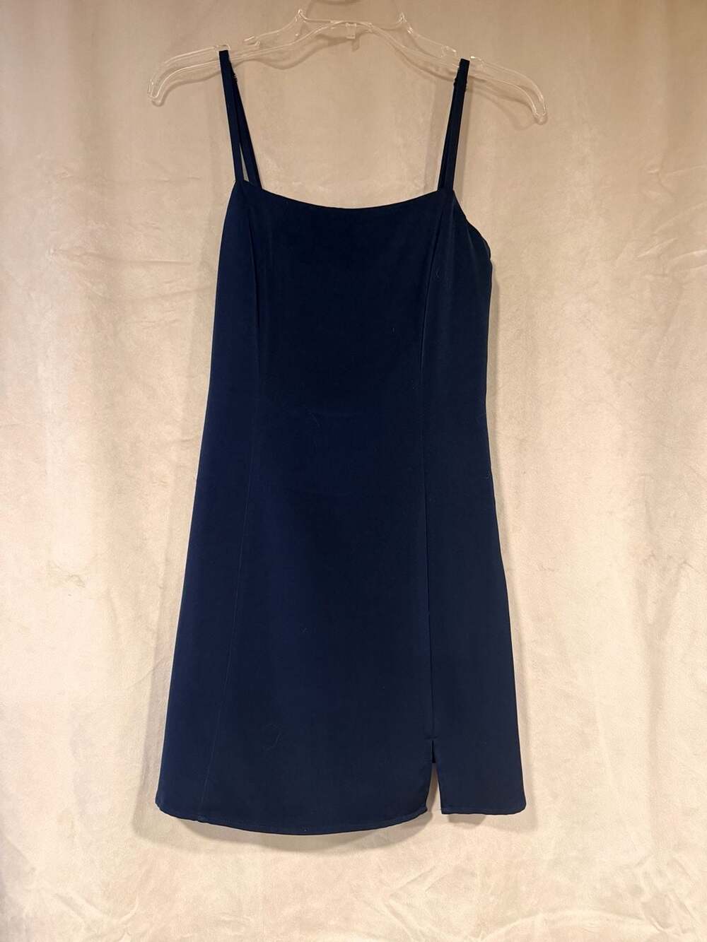 Y2K Studio 19 Navy Blue Spaghetti Strap Mini Dress with Side Slit Size XS